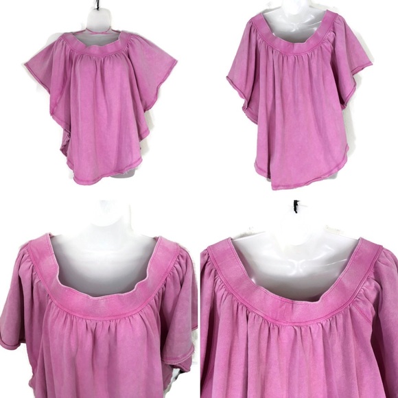 Free People Kiss me tube top SZ M flutter sleevesG - Picture 8 of 8